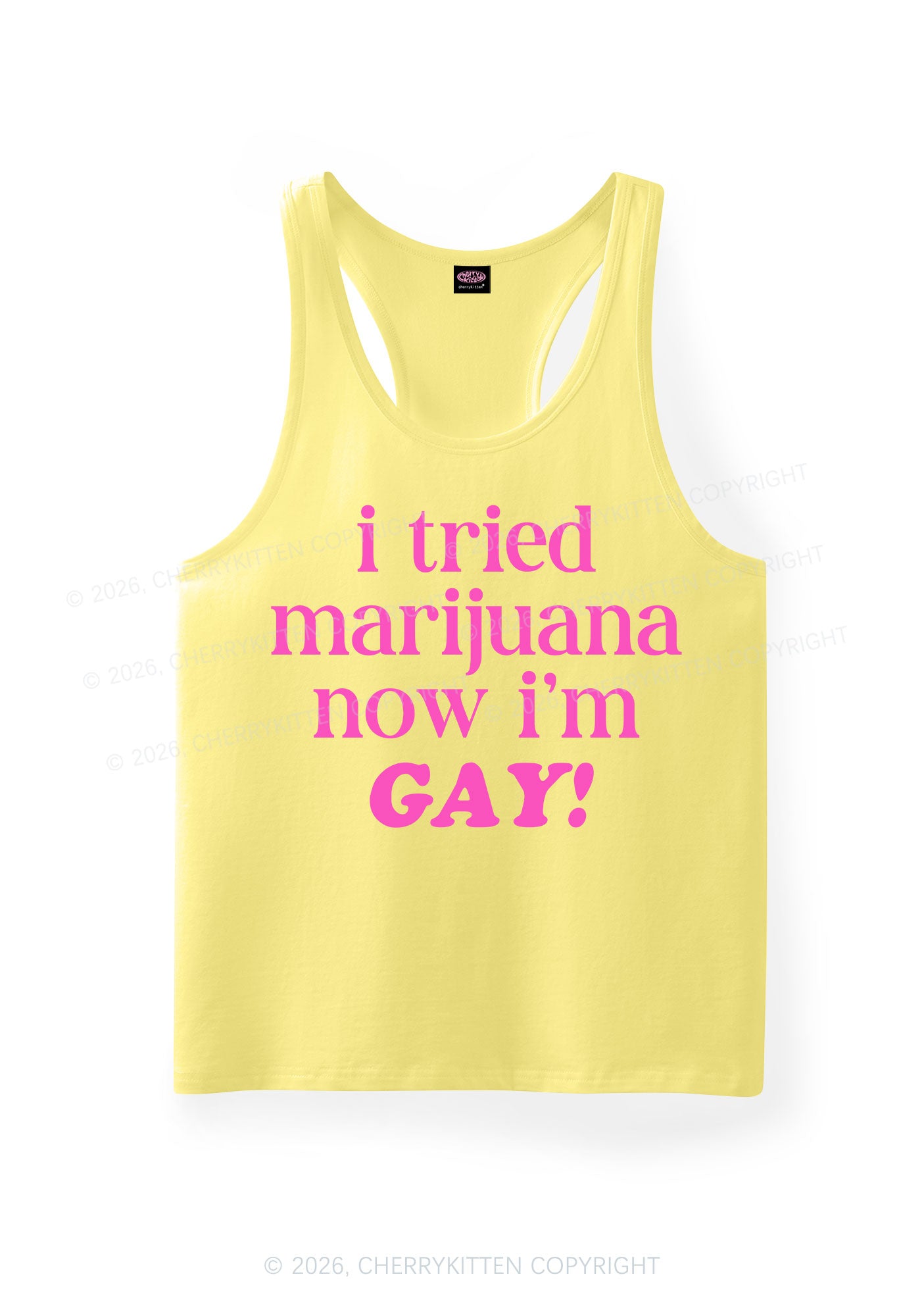 Now Im Gay Y2K Men Racerback Tank Top Cherrykitten