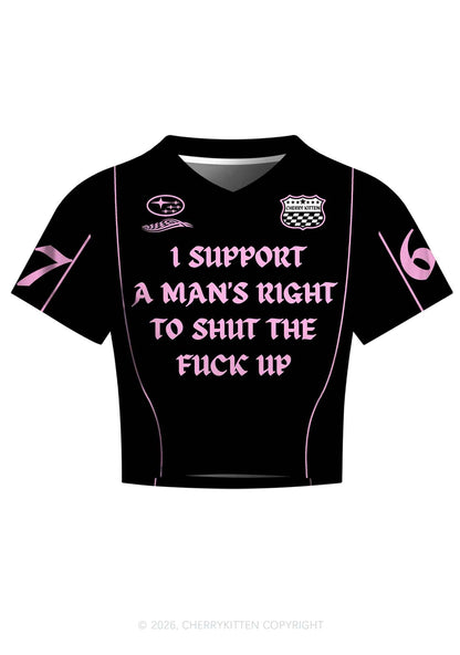 I Support A Mans Right Y2K Crop Football Jersey Shirts Cherrykitten