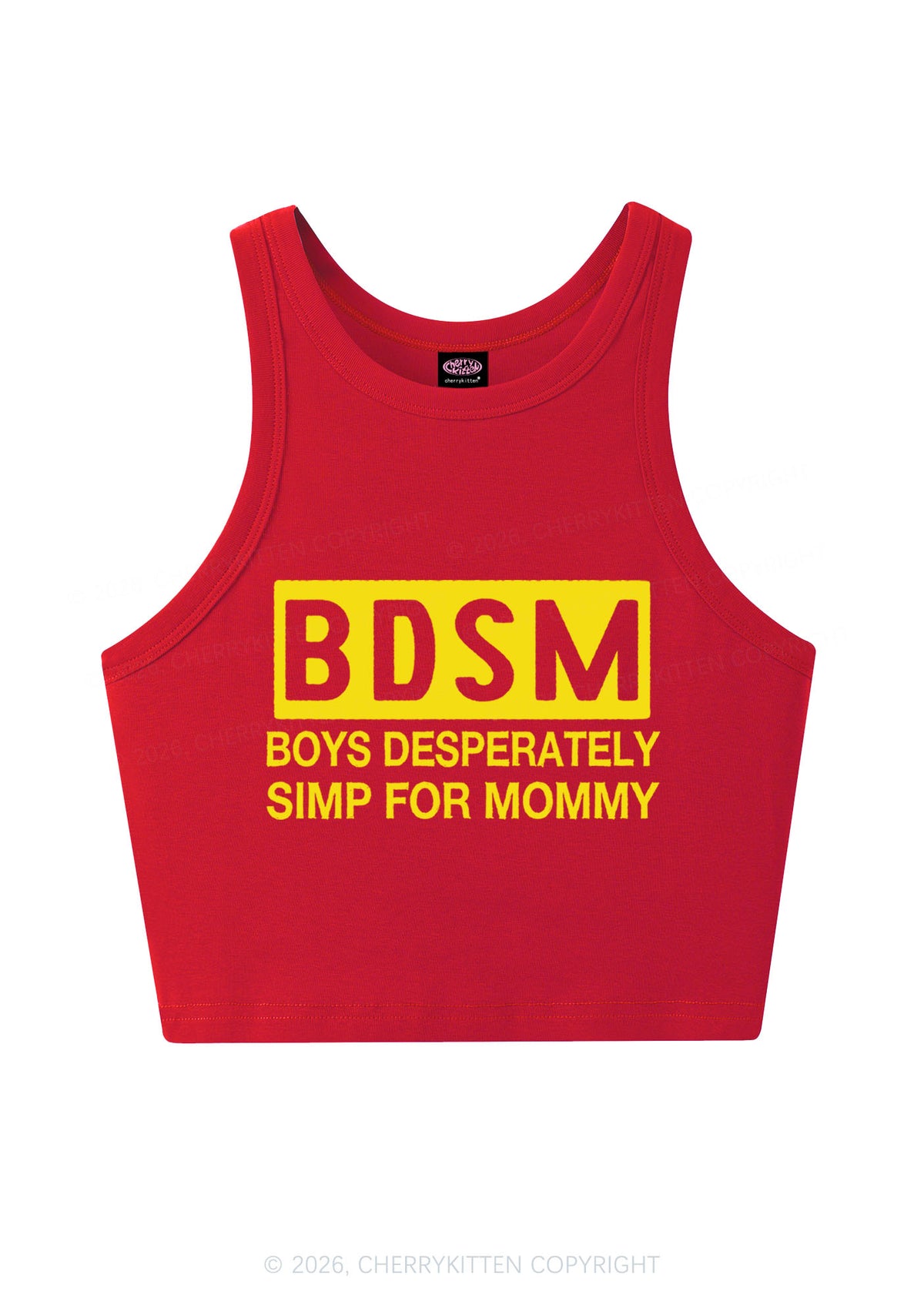 Boys Desperately Simp For Mommy Y2K Crop Tank Top Cherrykitten