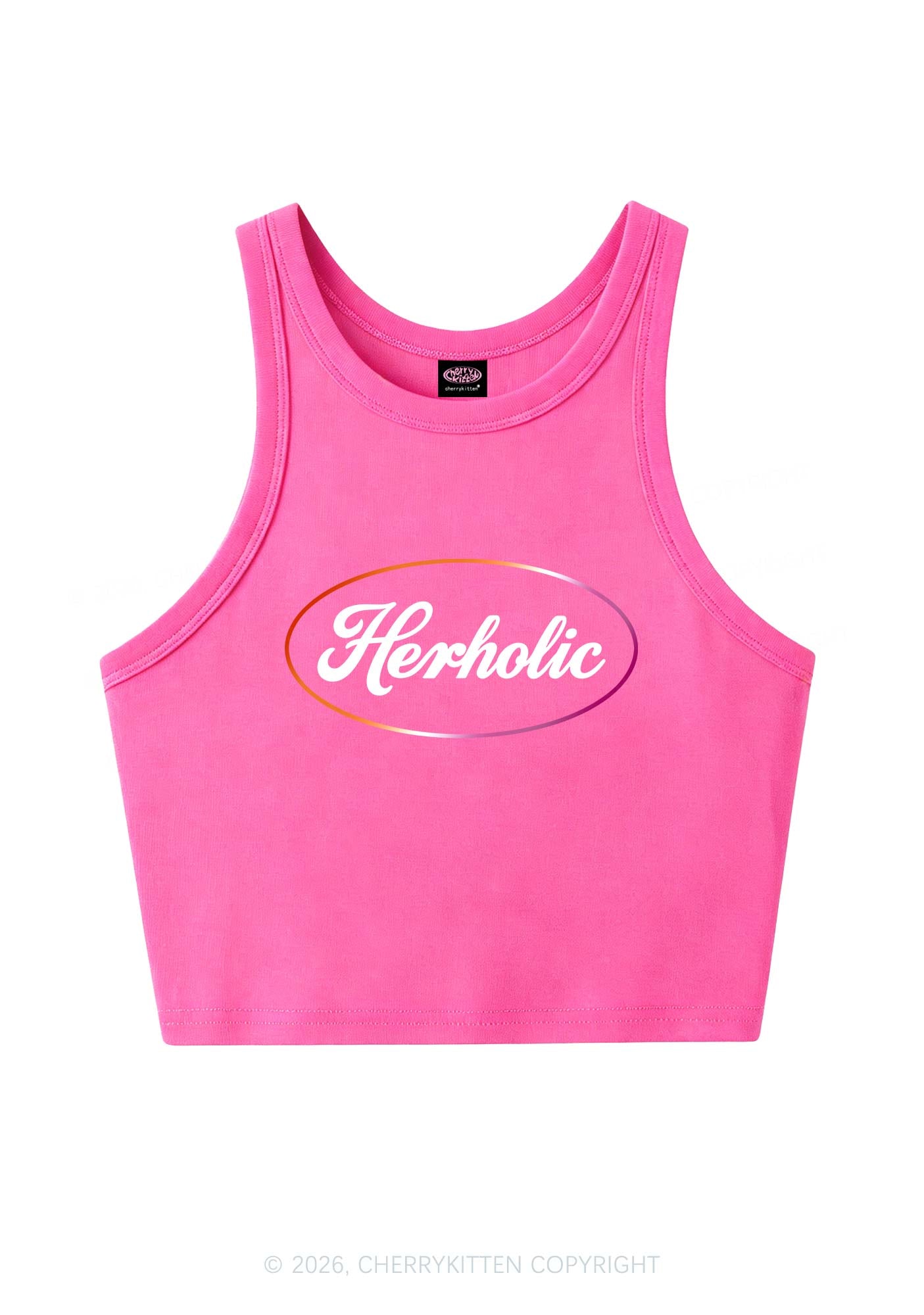 Herholic Lesbian Pride Y2K Crop Tank Top Cherrykitten