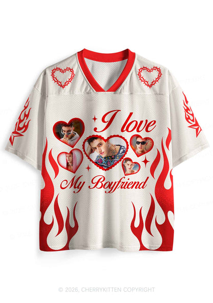 Creamy White Custom GF BF Photo Y2K Sport Jersey Shirts Cherrykitten