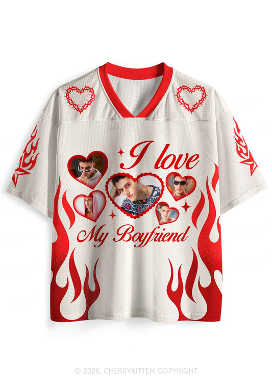 Creamy White Custom GF BF Photo Y2K Sport Jersey Shirts Cherrykitten