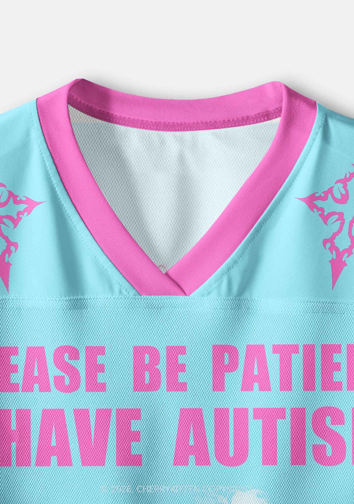 I Have Autism Skull Y2K Crop Sport Jersey Shirts Cherrykitten