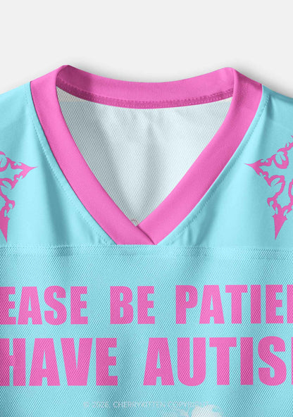 I Have Autism Skull Y2K Crop Sport Jersey Shirts Cherrykitten