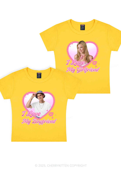 Custom Love My GF BF Photo Y2K Valentine's Day Baby Tee Cherrykitten