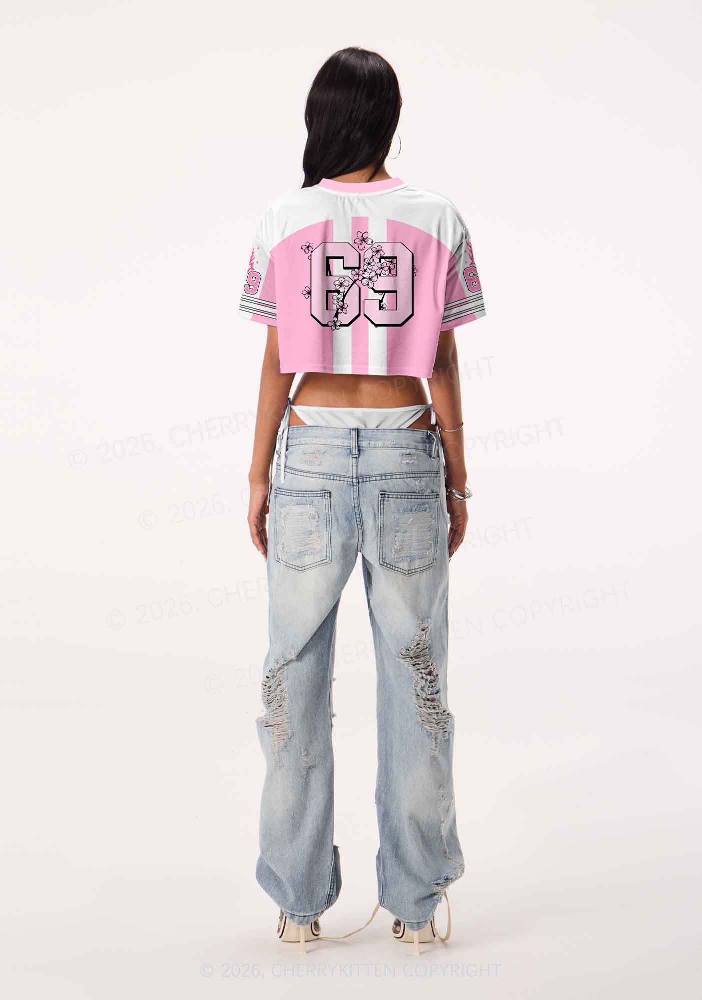 Sakura Alpha Male Unicorn Pride Y2K Crop Sport Jersey Shirts Cherrykitten