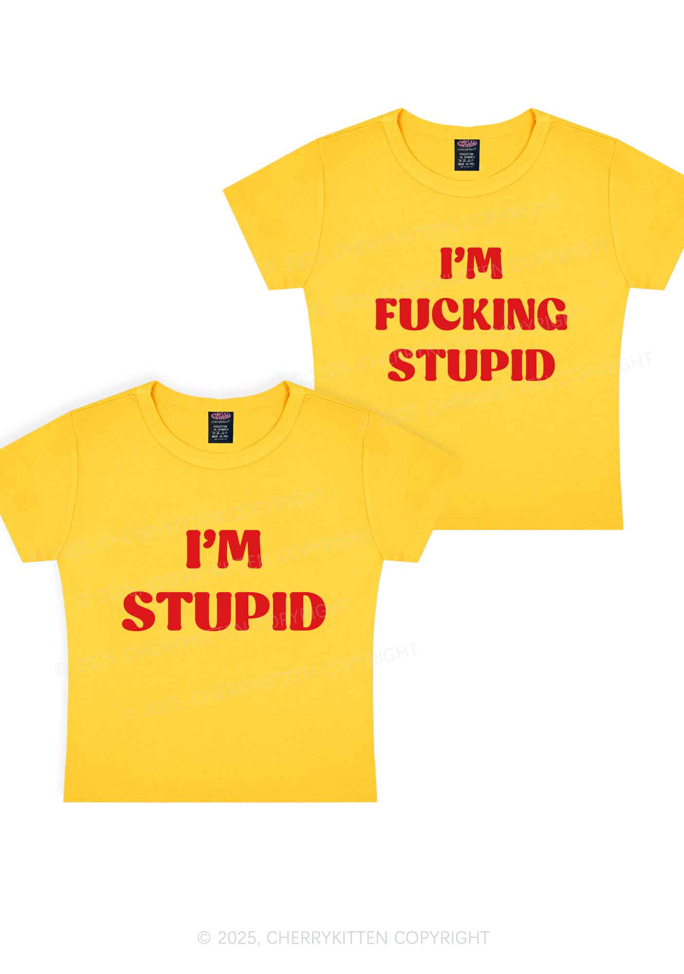 Im Fxxking Stupid Y2K Valentine's Day Baby Tee Cherrykitten