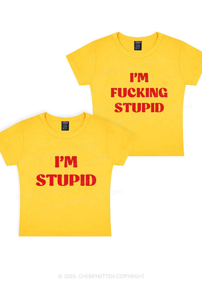 Im Fxxking Stupid Y2K Valentine's Day Baby Tee Cherrykitten