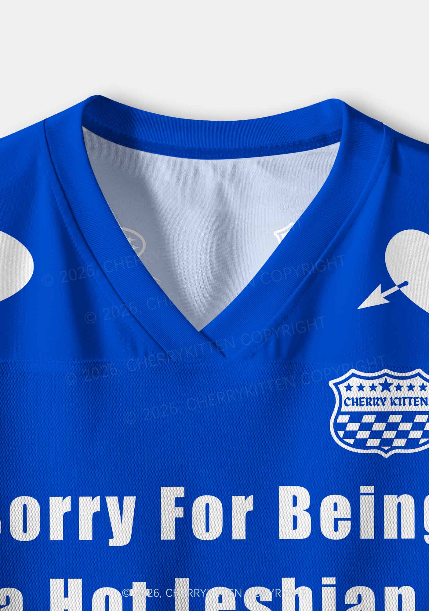 Sorry For Being A Hot Lesbian Pride Y2K Crop Sport Jersey Shirts Cherrykitten