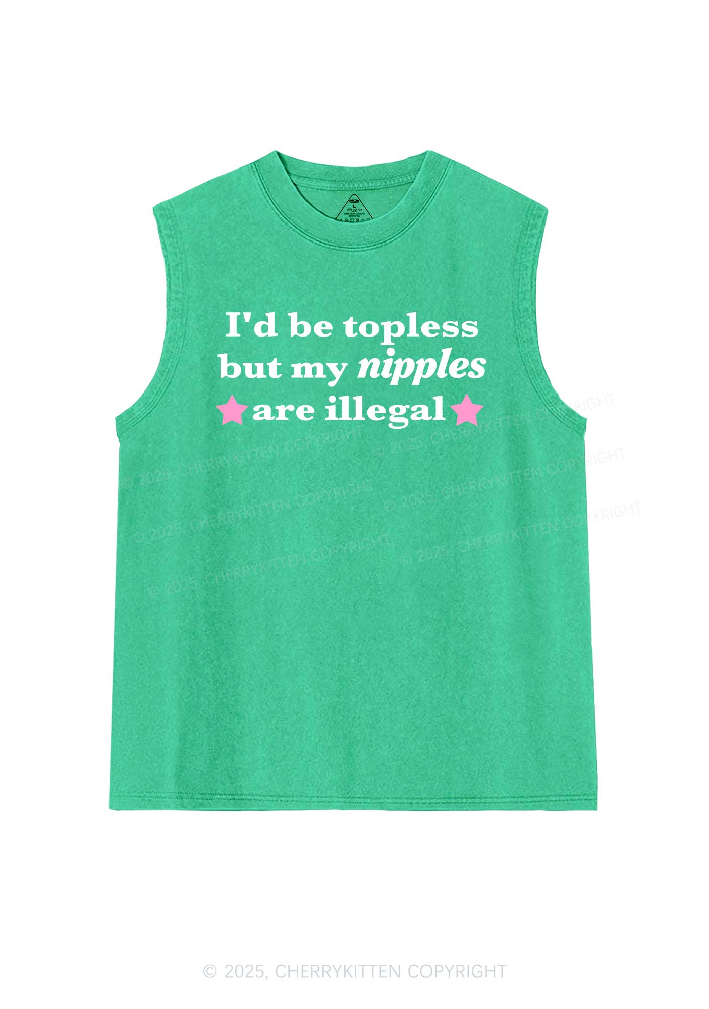 Nixxles Are Illegal Y2K Washed Muscle Tank Cherrykitten
