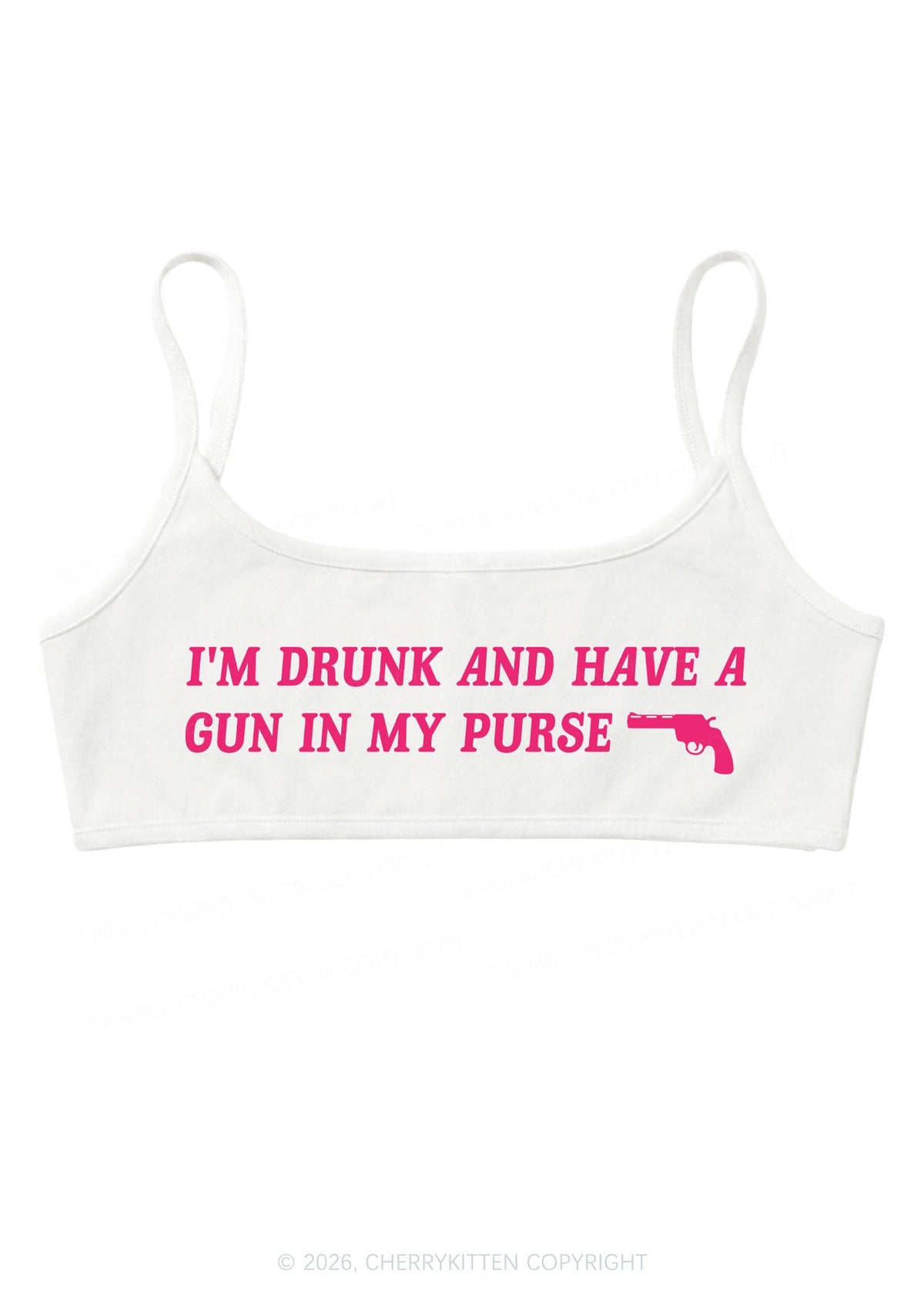 Im Drunk Y2K Super Crop Cami Cherrykitten