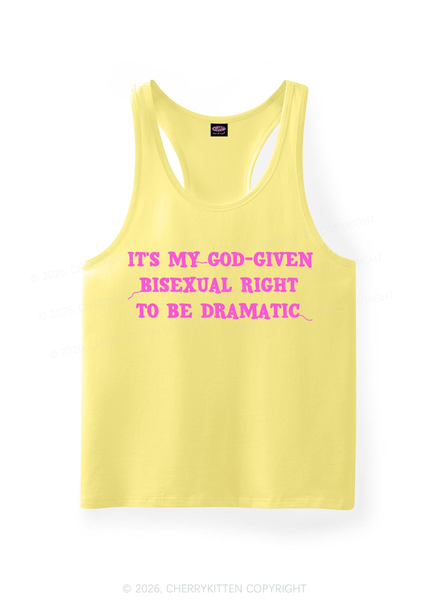 God Given Bisexual Right Pride Y2K Men Racerback Tank Top Cherrykitten