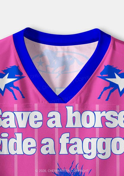 Ride A Faggot Pride Y2K Crop Sport Jersey Shirts Cherrykitten