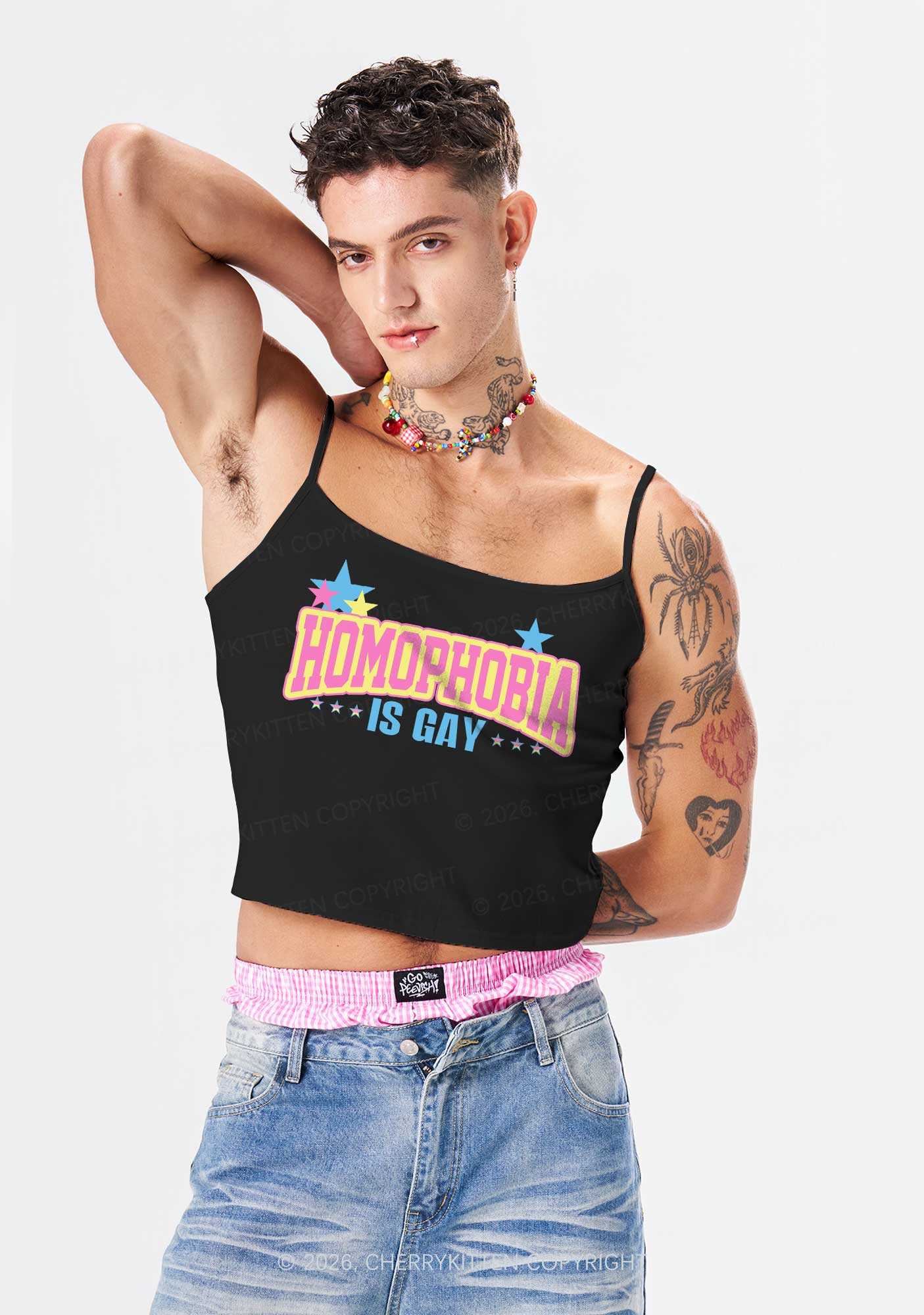 Homophobia Is Gay Pride Y2K Spaghetti Strap Cami Cherrykitten