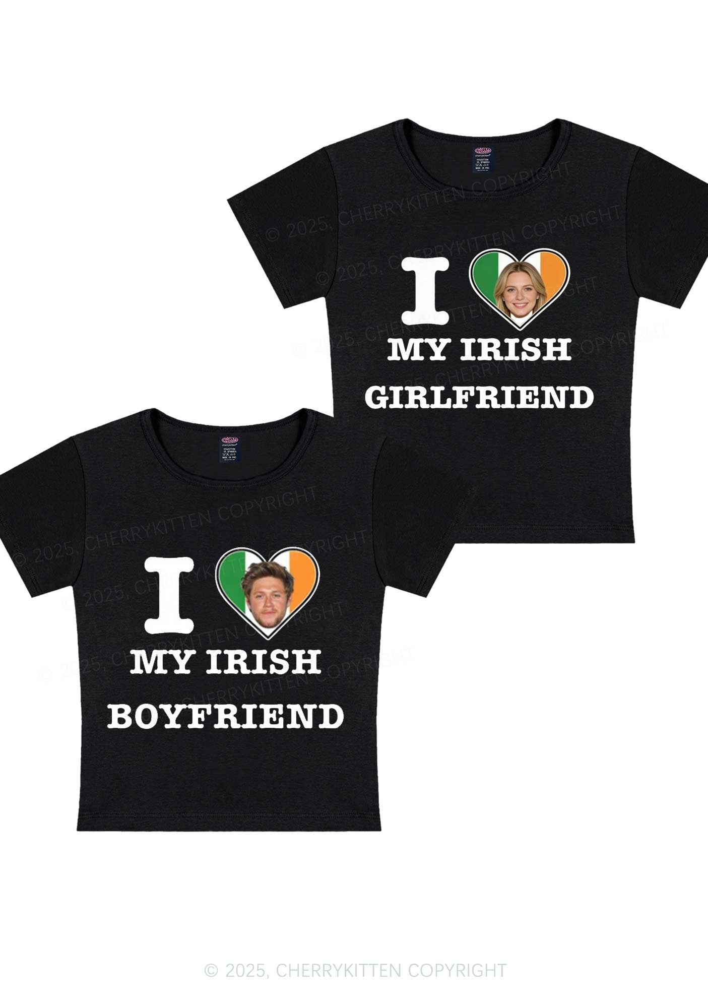 Custom My Irish BF GF Y2K Valentine's Day Baby Tee Cherrykitten