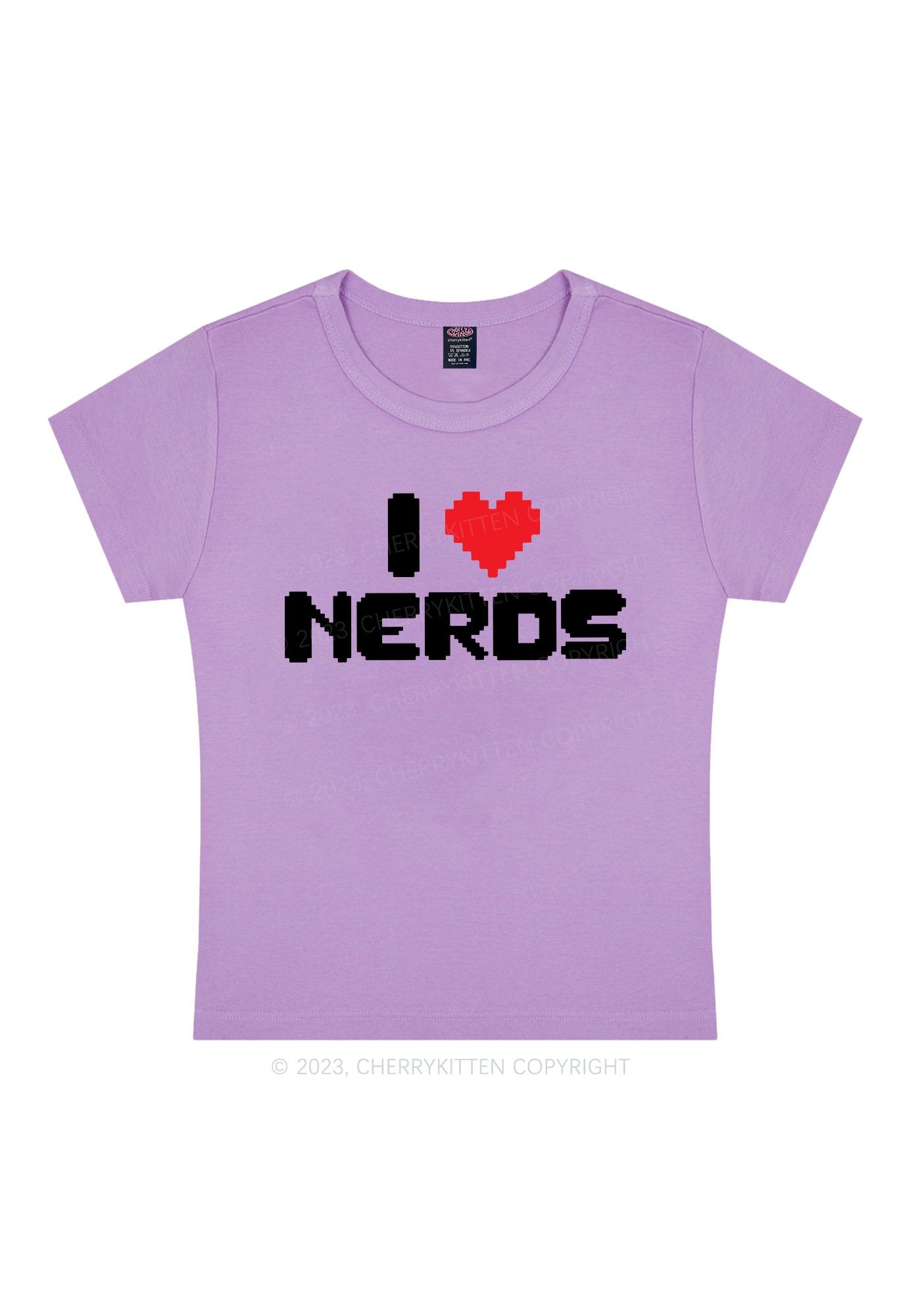 Pixel I Love Nerds Y2K Baby Tee Cherrykitten