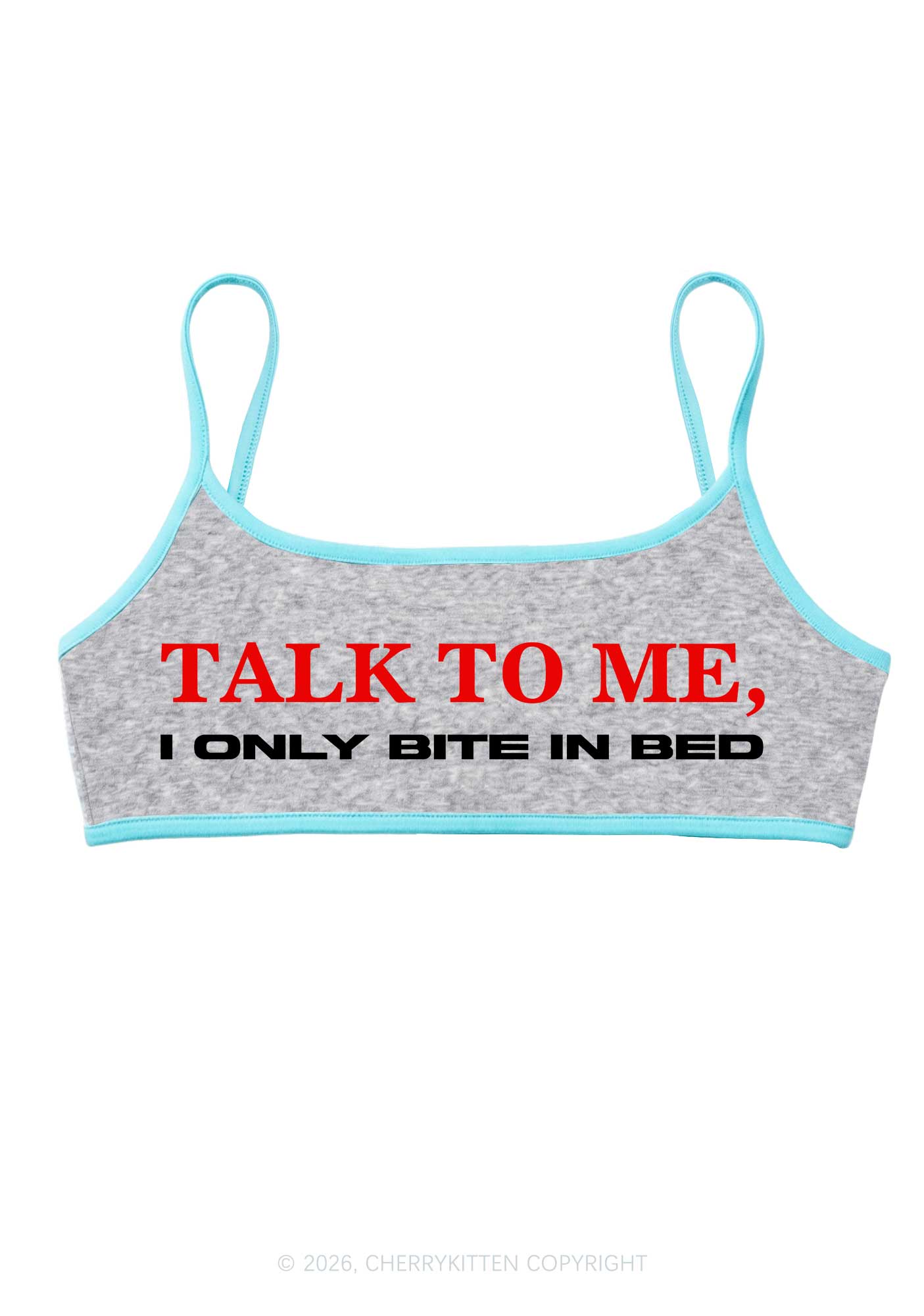 I Only Bite In Bed Y2K Super Crop Cami Cherrykitten