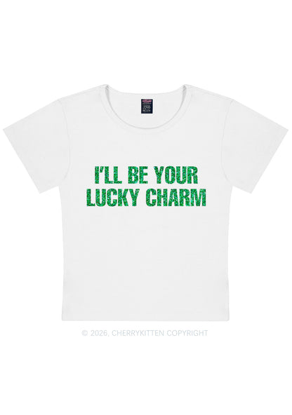 Glitter Be Your Lucky Charm St Patricks Y2K Baby Tee Cherrykitten