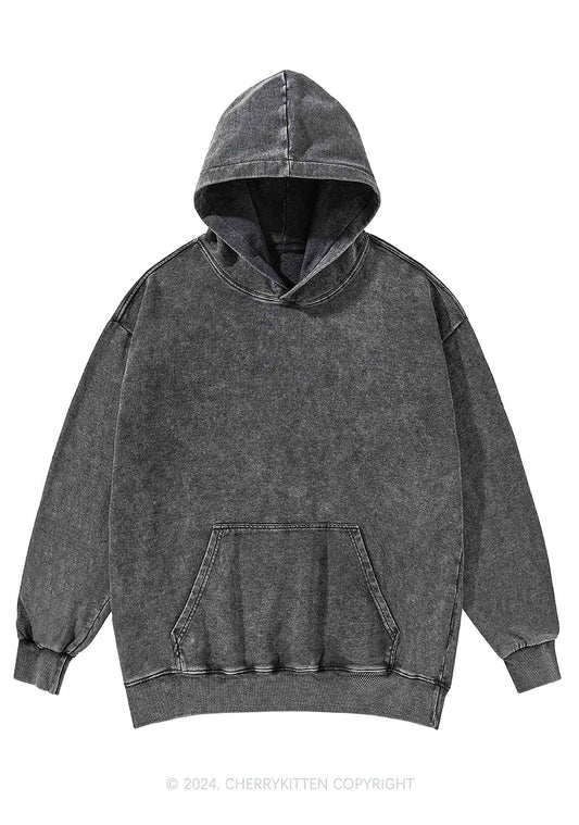 Plain Y2K Washed Hoodie Cherrykitten