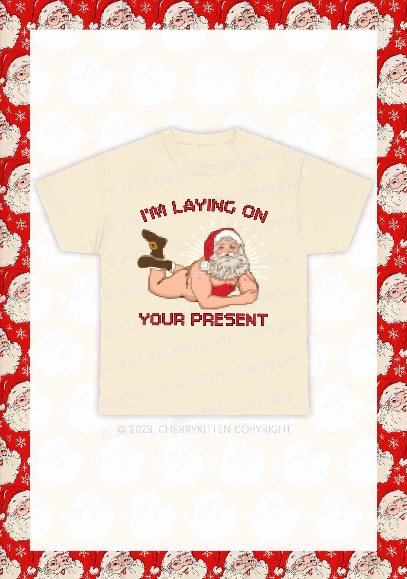 I'm Laying On Your Present Christmas Y2K Chunky Shirt Cherrykitten