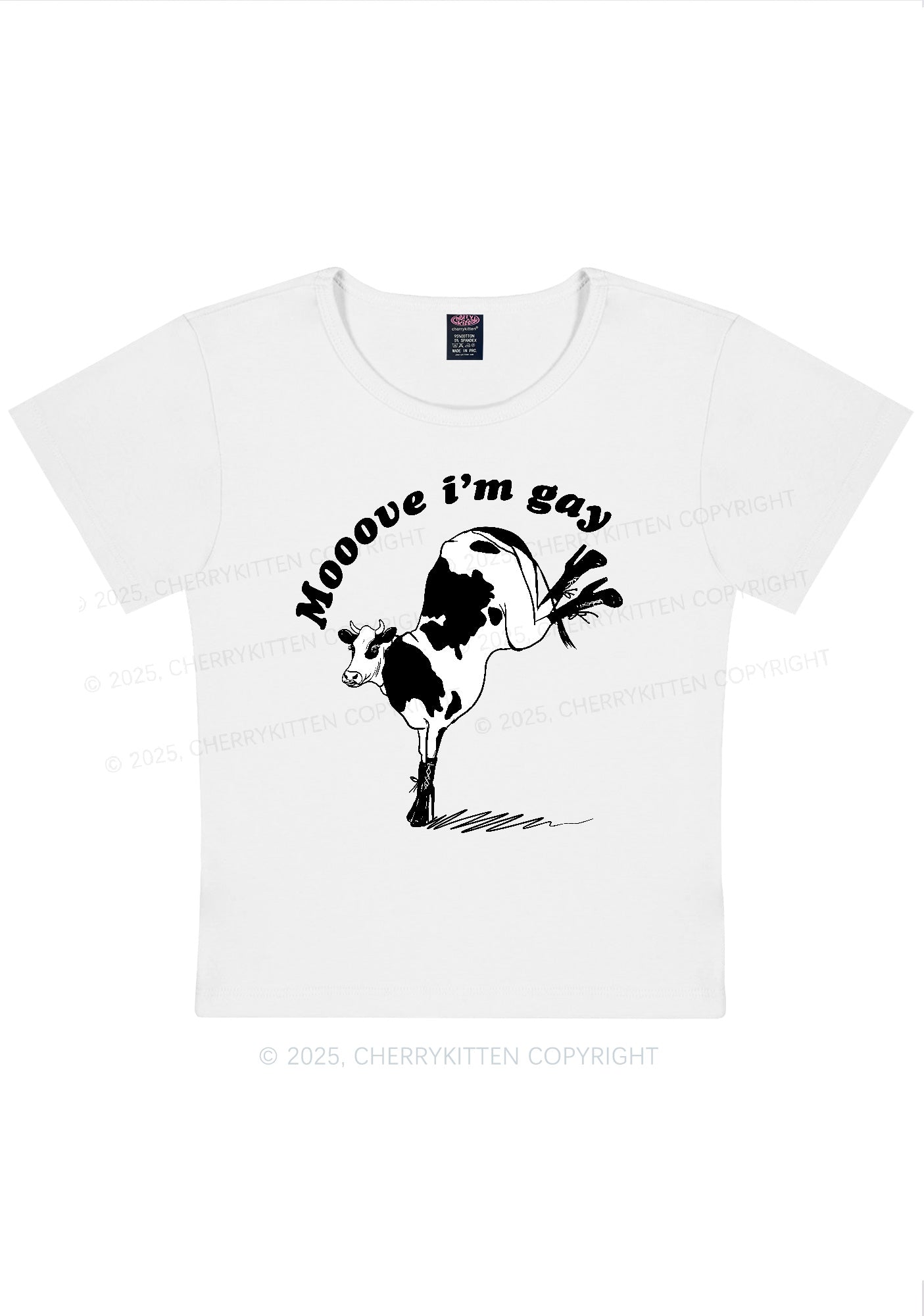 Mooove Im Gay Y2K Baby Tee Cherrykitten