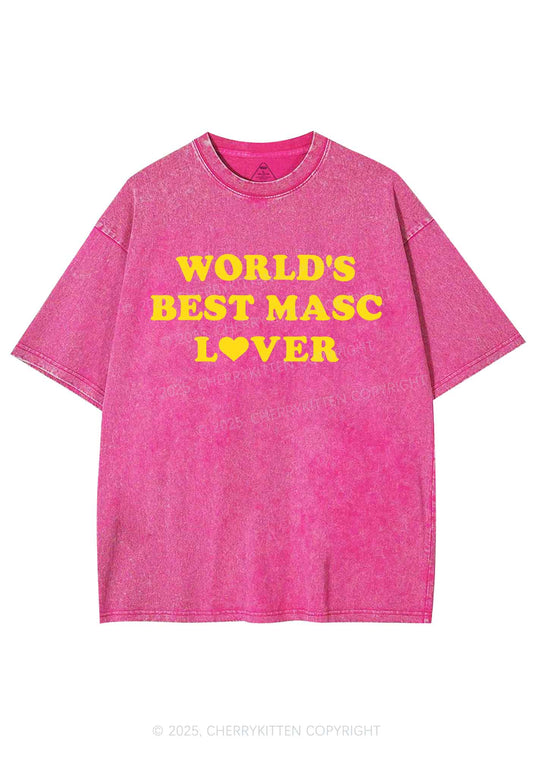 Worlds Best Masc Lover Pride Y2K Shirts Washed Tee Cherrykitten
