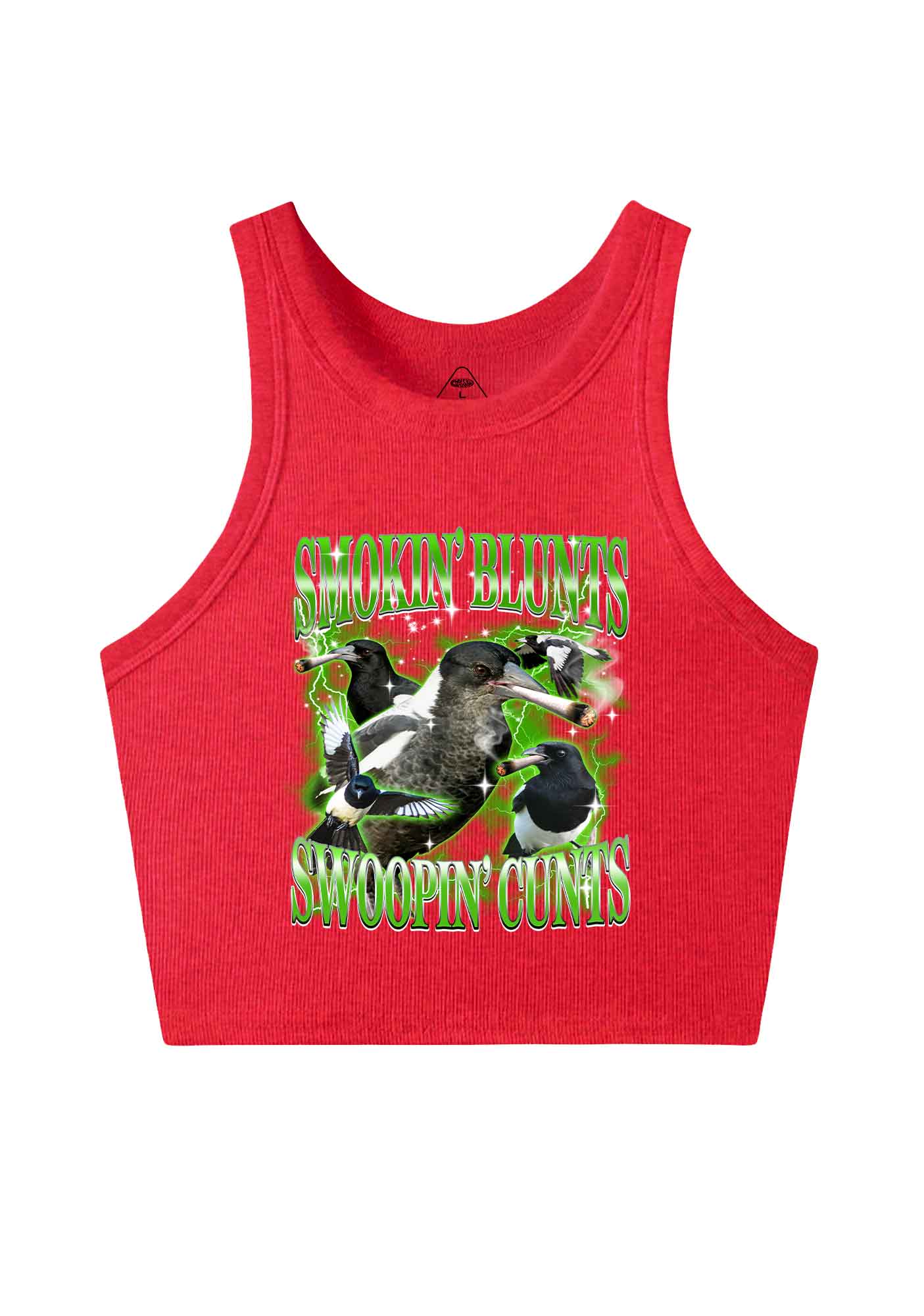 Smokin Blunts Swoopin Cxxts Y2K Crop Tank Top Cherrykitten