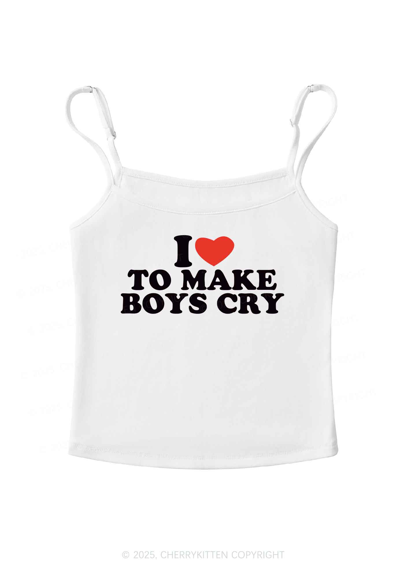 Love To Make Boys Cry Y2K Spaghetti Strap Cami Cherrykitten