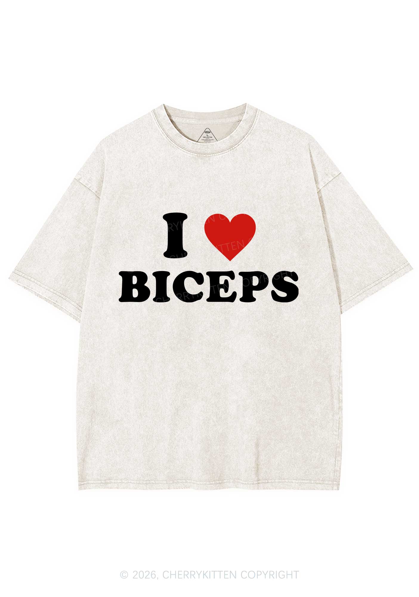 I Love Biceps Valentine's Day Y2K Shirts Washed Tee Cherrykitten