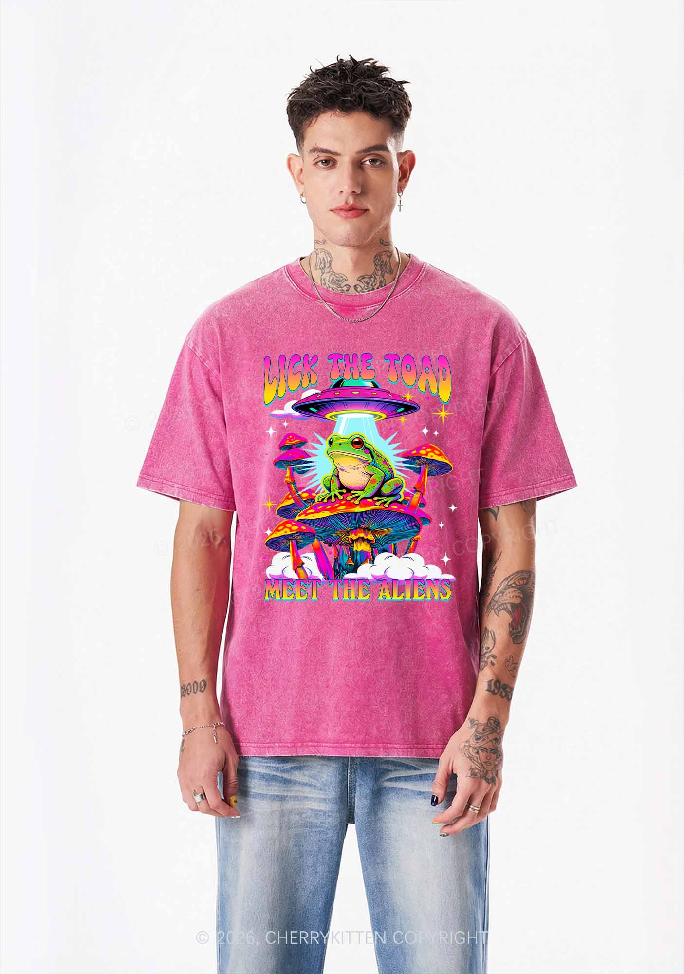 Lick The Toad Y2K Shirts Washed Tee Cherrykitten
