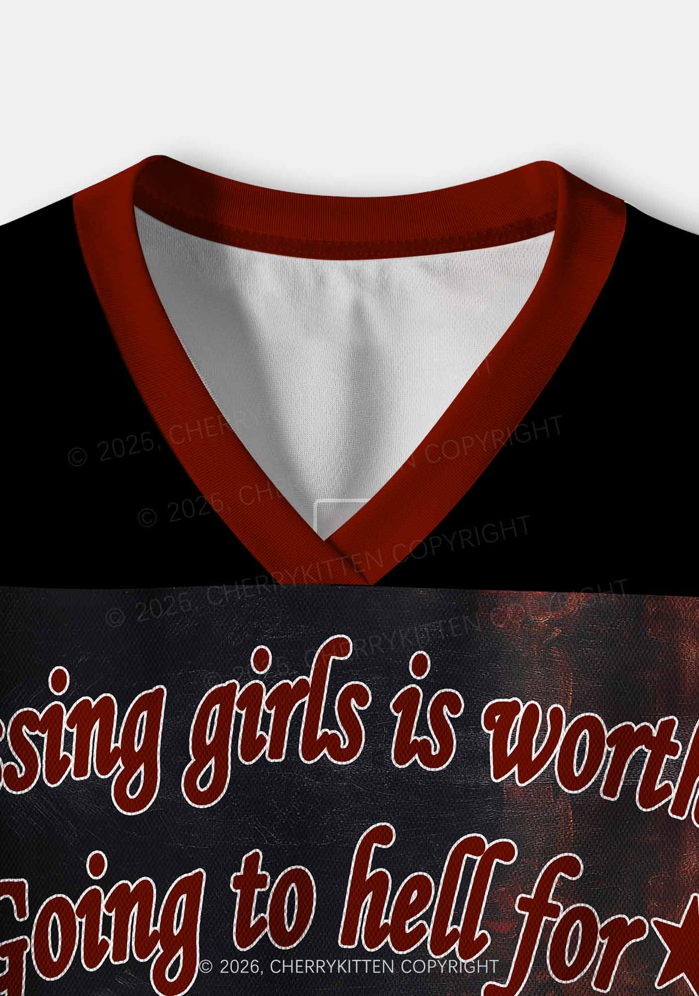Lesbian Kissing Girls Is Worth Pride Y2K Crop Sport Jersey Shirts Cherrykitten