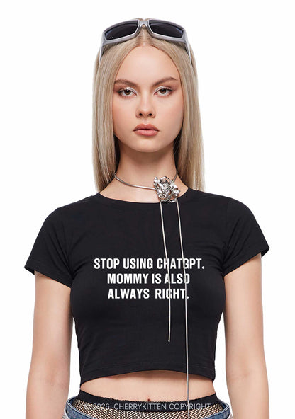 Mommy Also Always Right Y2K Baby Tee Cherrykitten
