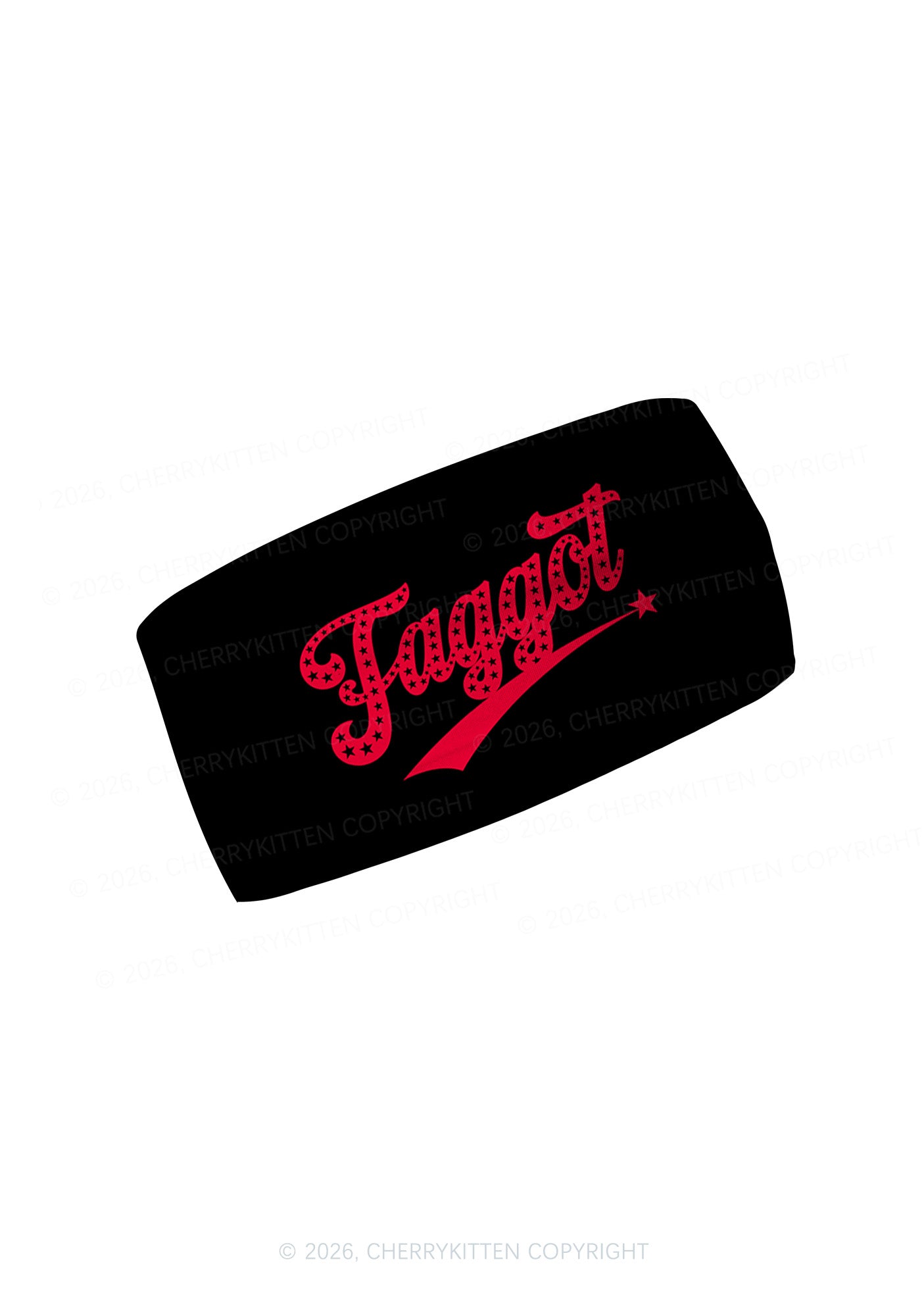 Red Star Faggot Pride Y2K Print Headband Cherrykitten