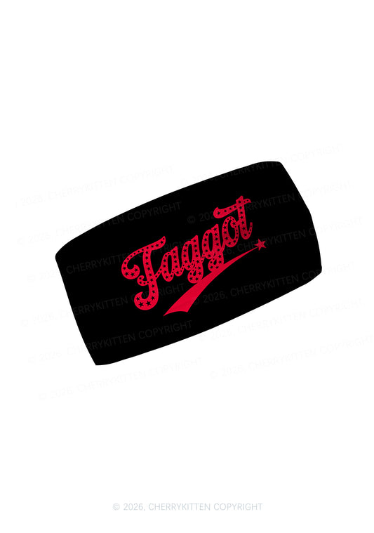 Red Star Faggot Pride Y2K Print Headband Cherrykitten
