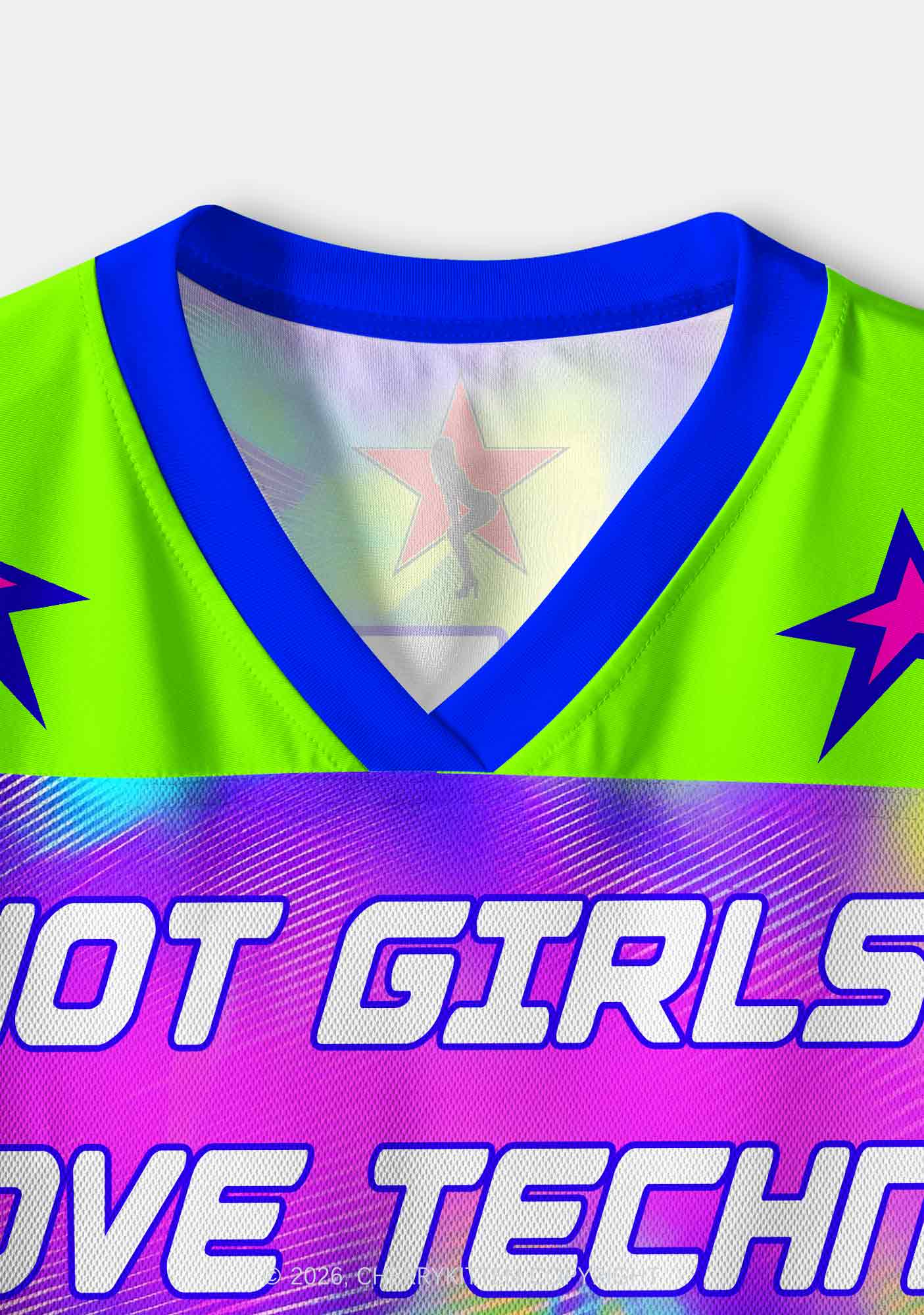 Hot Girls Love Techno Thermal Y2K Crop Sport Jersey Shirts Cherrykitten