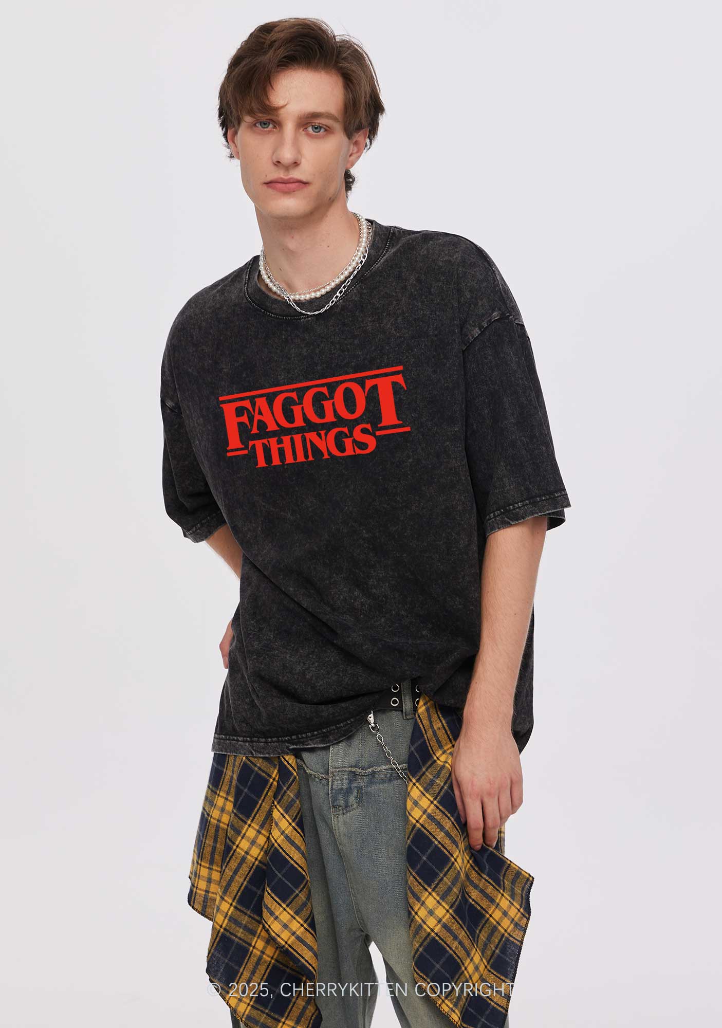 Faggot Things Pride Y2K Shirts Washed Tee Cherrykitten
