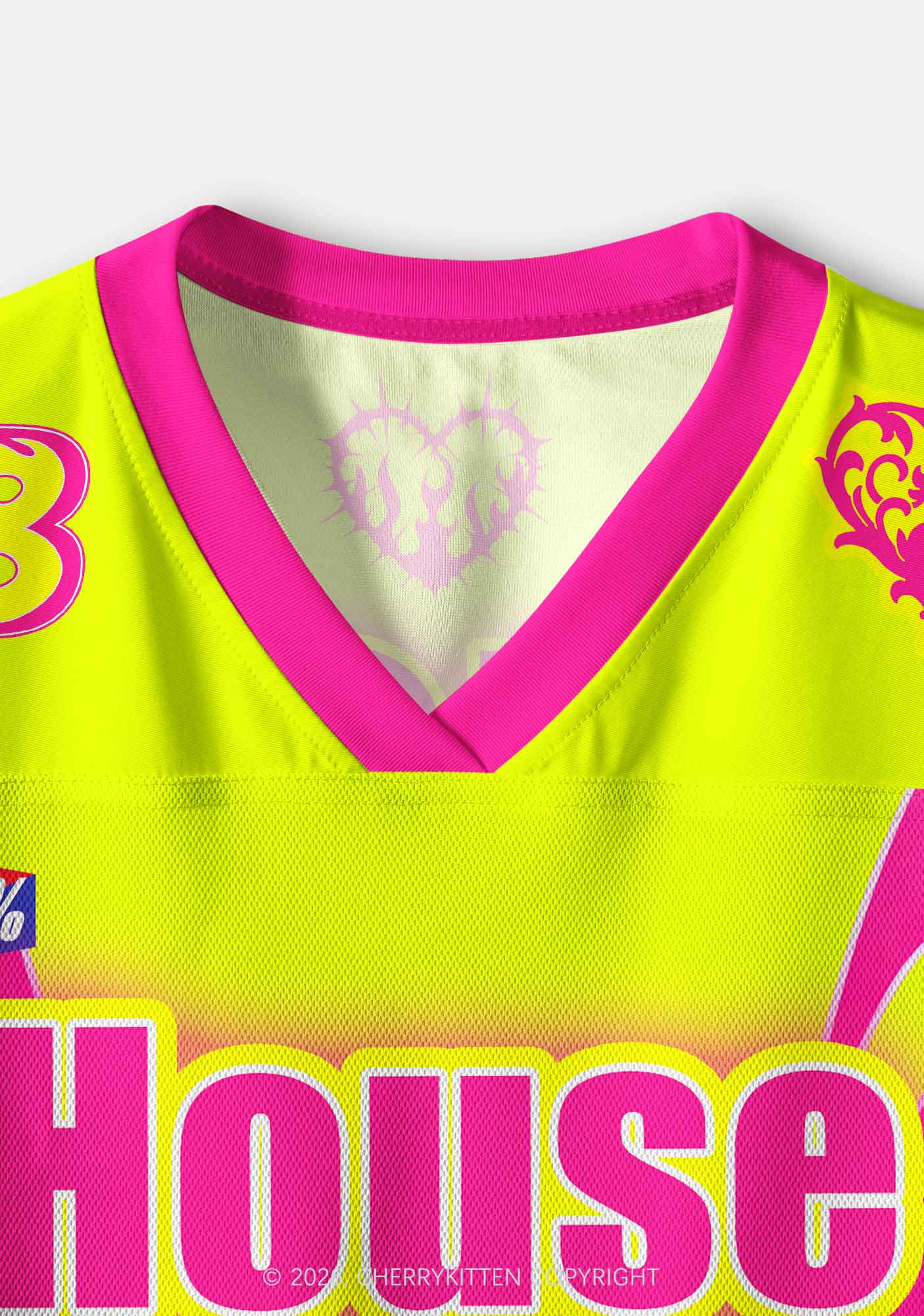 Lime Yellow House Wife Y2K Crop Sport Jersey Shirts Cherrykitten
