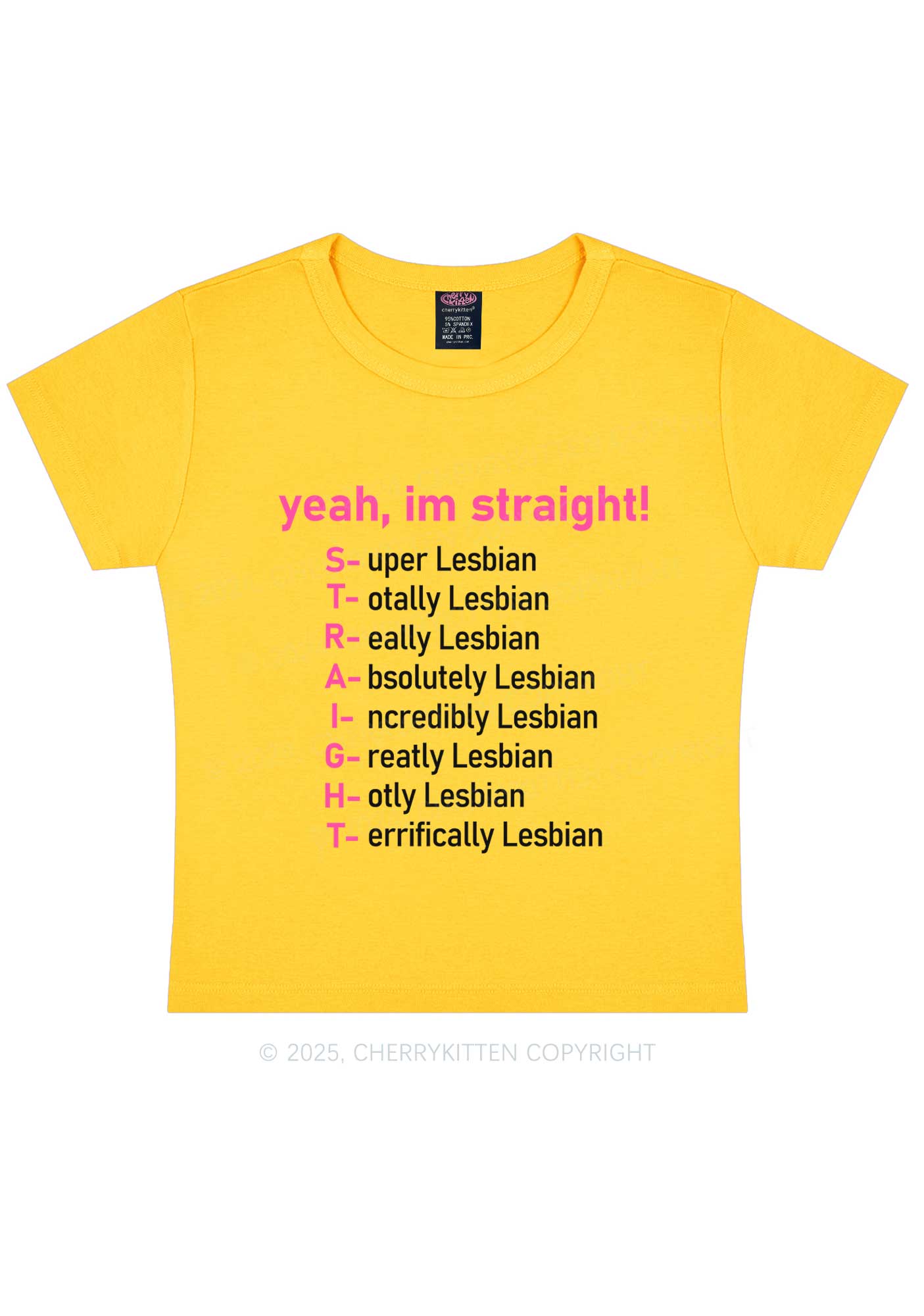Straight Lesbian Y2K Baby Tee Cherrykitten