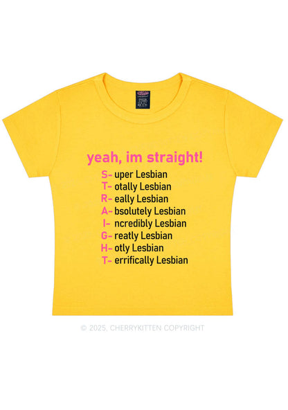 Straight Lesbian Y2K Baby Tee Cherrykitten