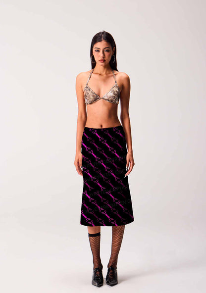 Pink Scissors Pride Y2K Print Midi Skirt Cherrykitten