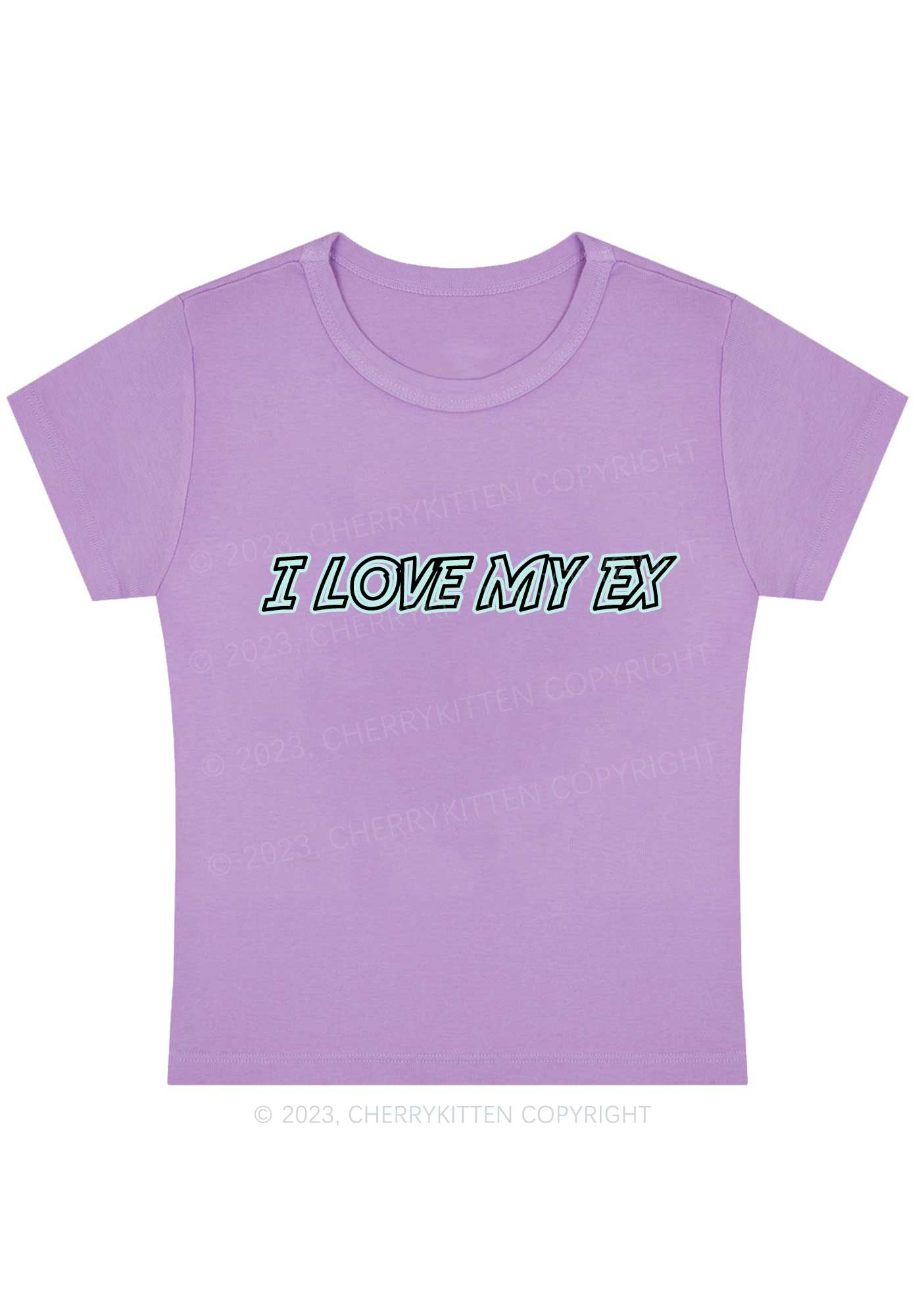 Curvy I Love My Ex Y2K Baby Tee Cherrykitten