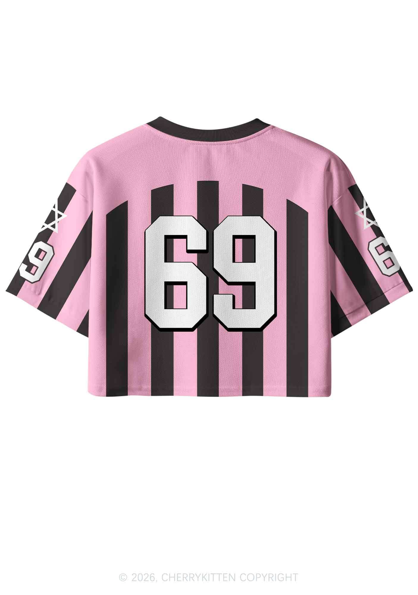Pink Stripes She Them Txtties Pride Y2K Crop Sport Jersey Shirts Cherrykitten