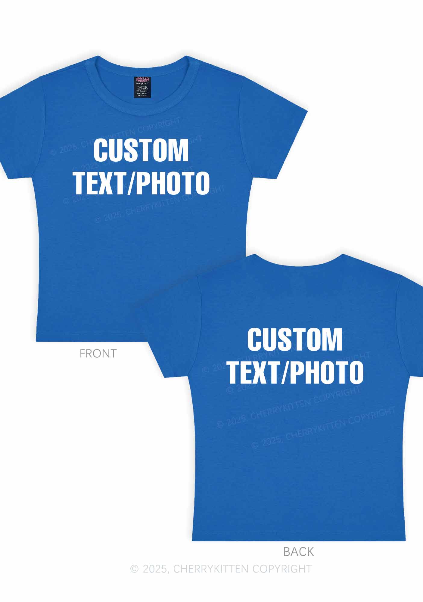 Custom Text Two Sides Y2K Baby Tee Cherrykitten