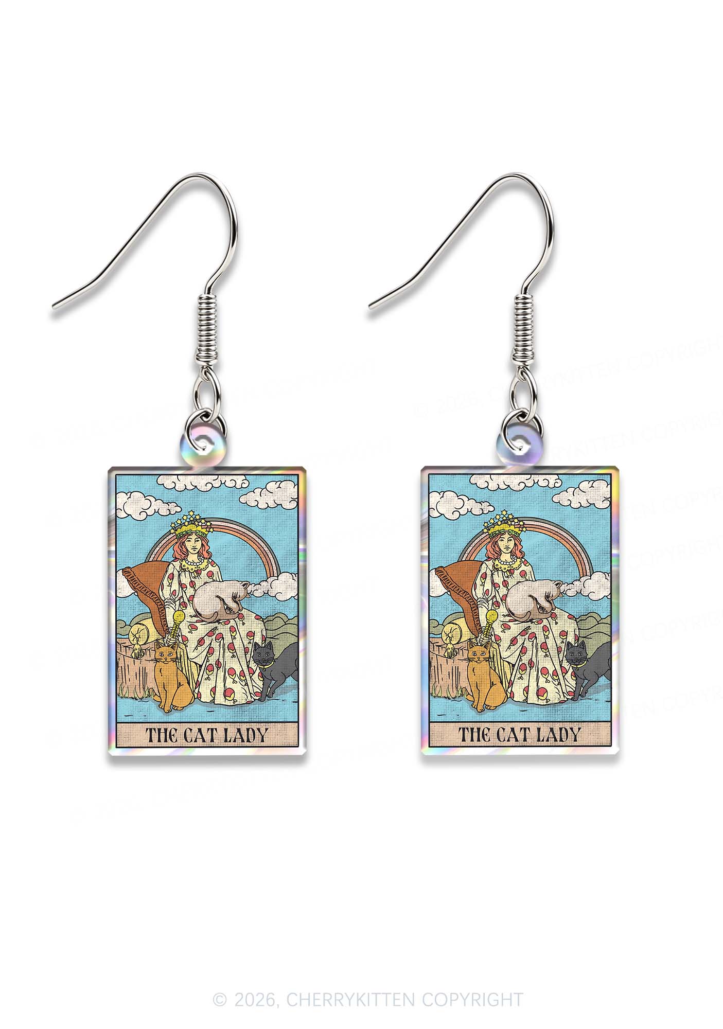 The Cat Lady Y2K Acrylic Earrings Cherrykitten