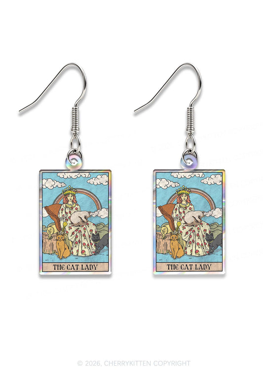 The Cat Lady Y2K Acrylic Earrings Cherrykitten