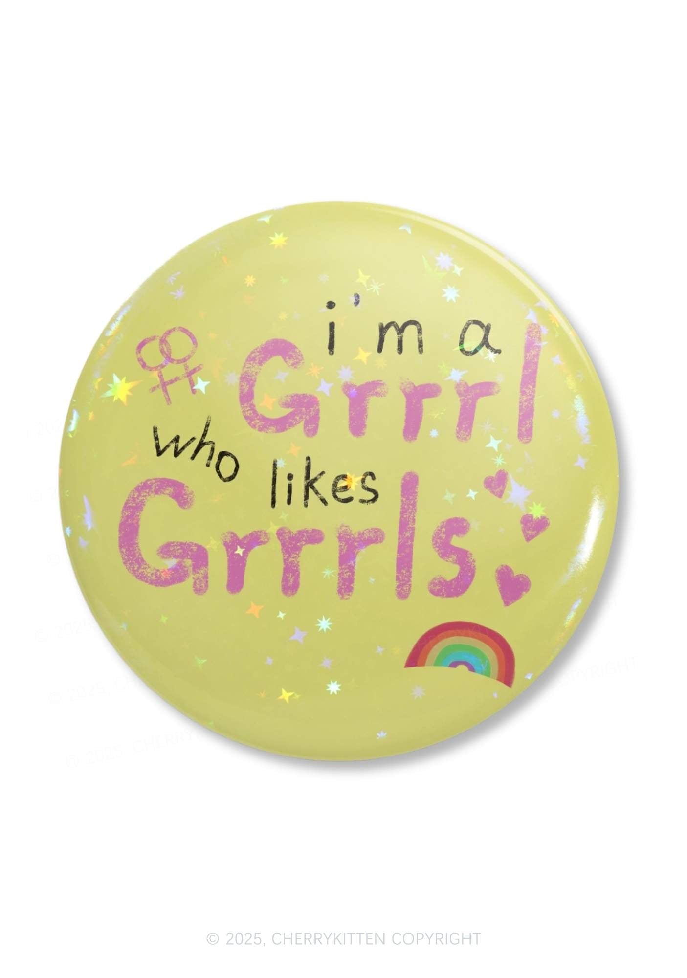 Grrrl Likes Grrrls Pride 1Pc Y2K Pin Badge Cherrykitten