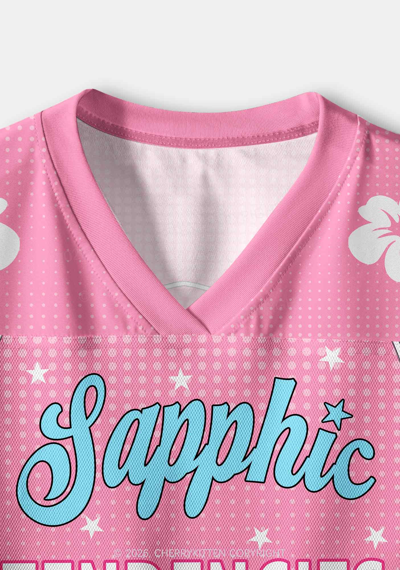 Sapphic Tendencies Pride Y2K Crop Sport Jersey Shirts Cherrykitten