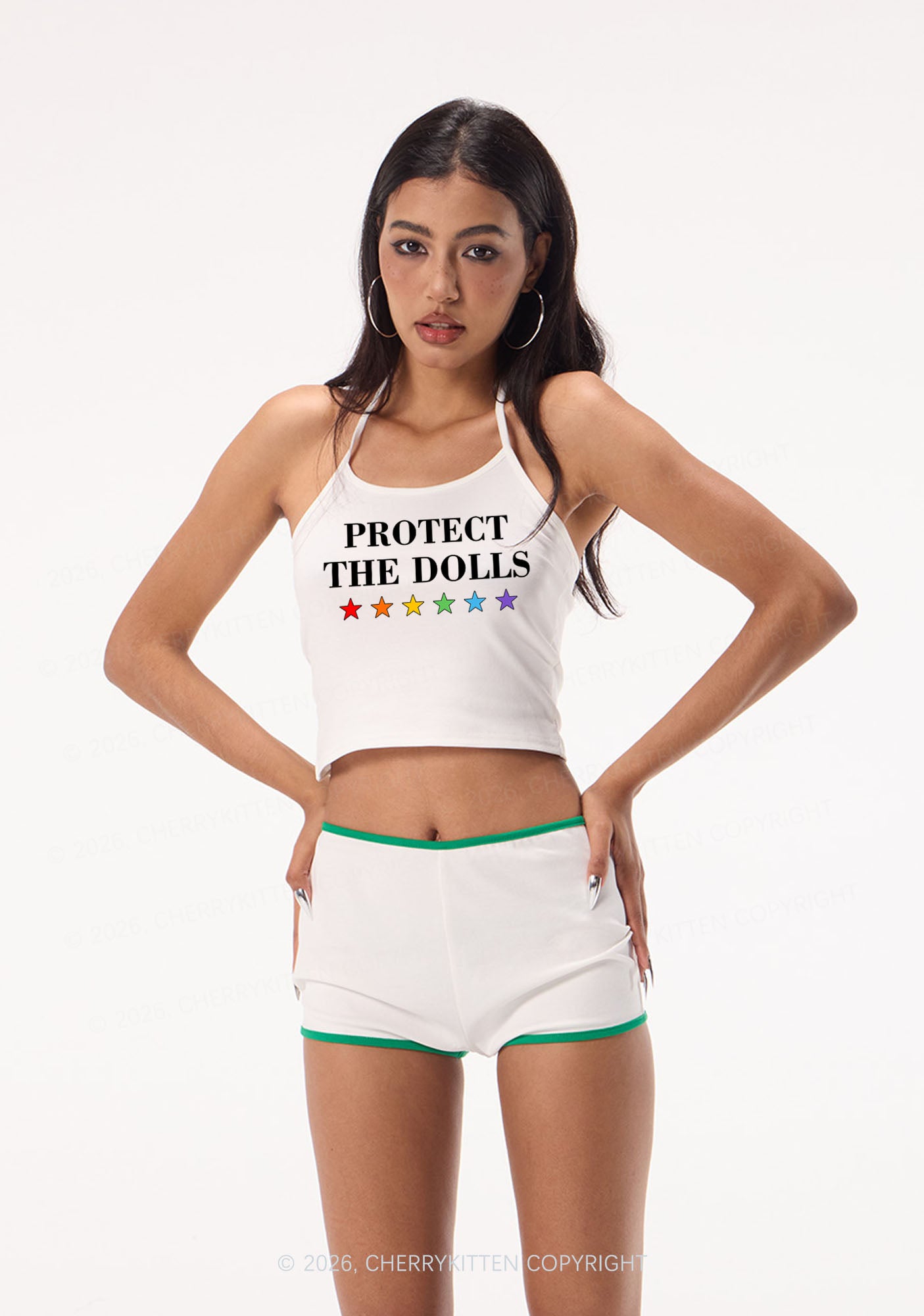 Protect The Dolls Pride Y2K Halter Neck Cami Cherrykitten