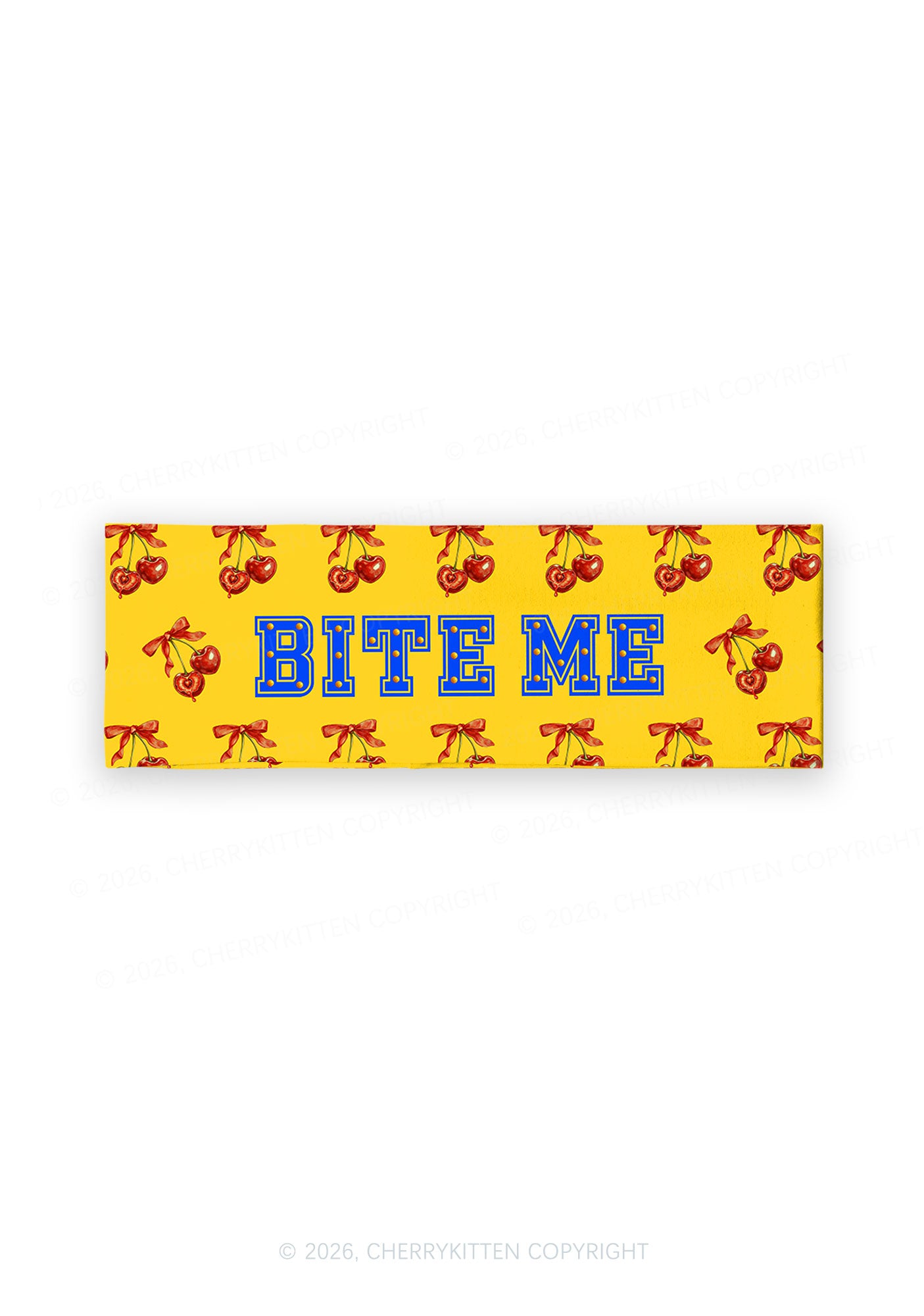 Yellow Bite Me Y2K Print Headband Cherrykitten
