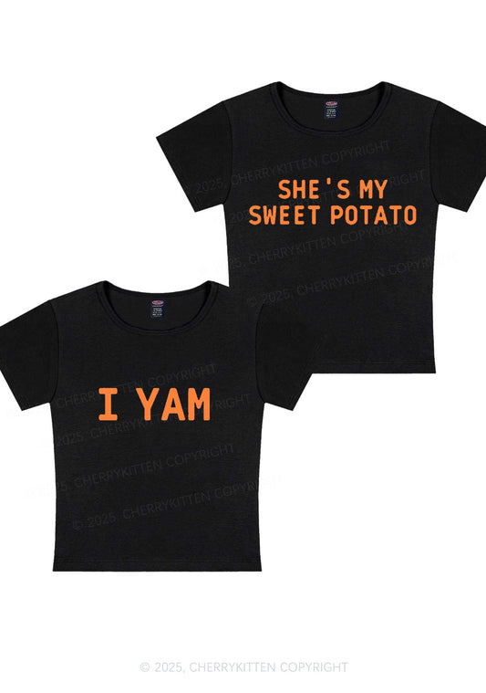 Shes My Sweet Potato Y2K Valentine's Day Baby Tee Cherrykitten